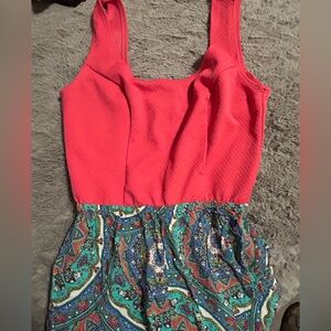 Vibrant Pink and Multicolor Romper